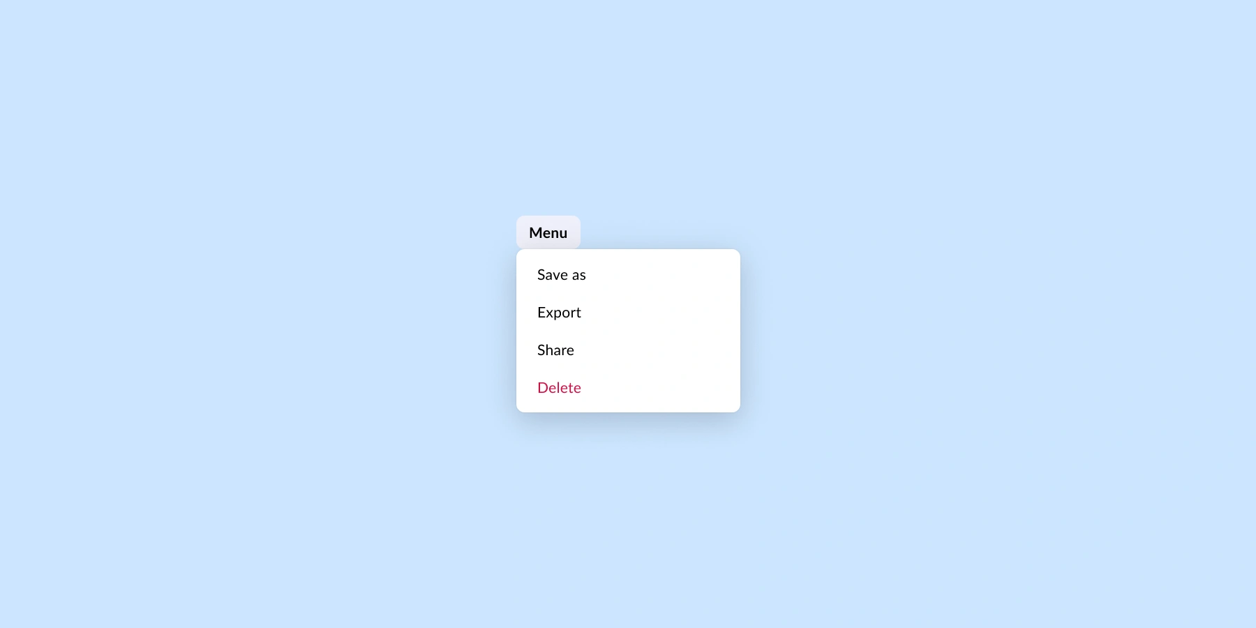 Better Design System menu example